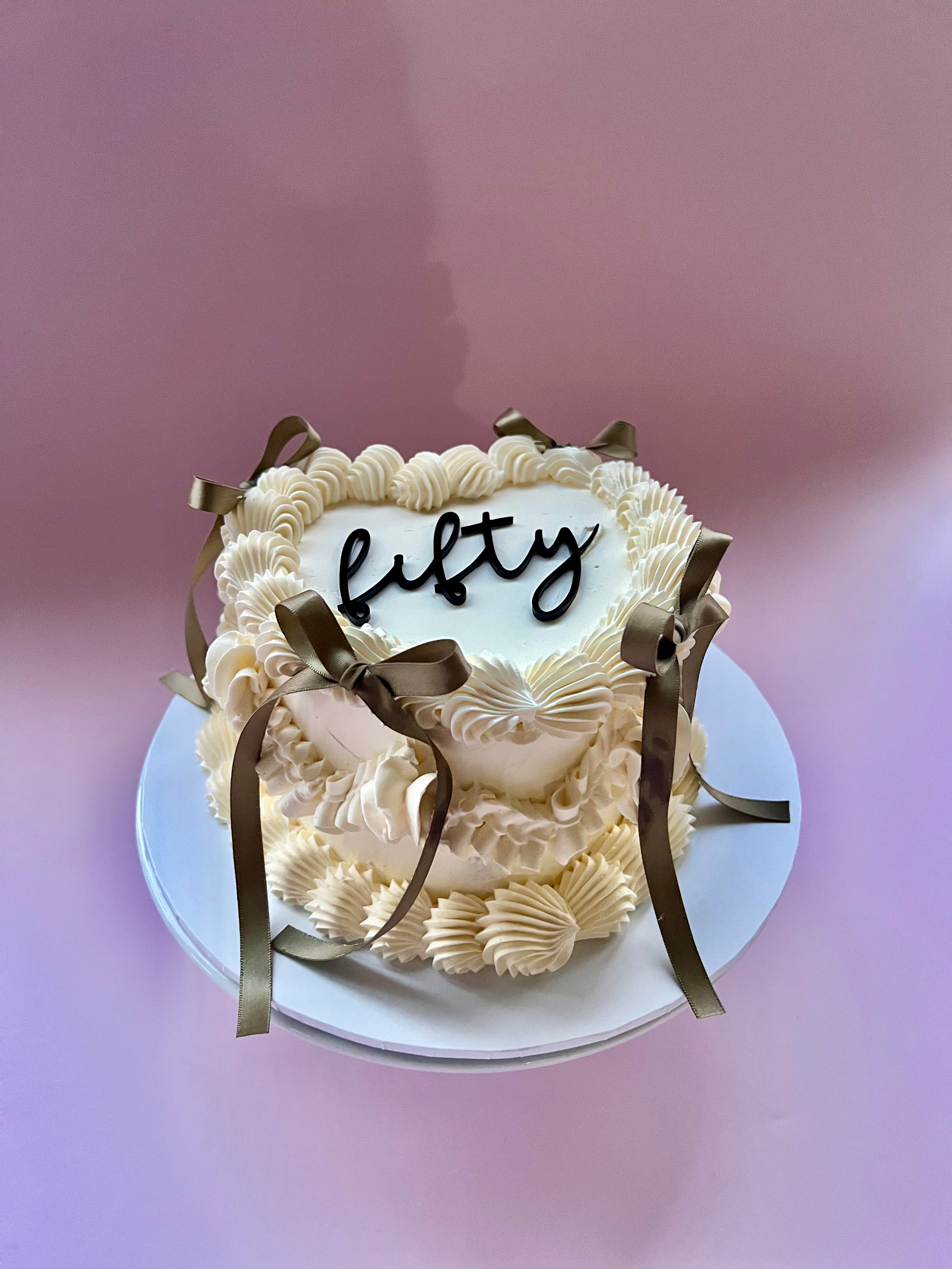 Heart Of Bows Cake