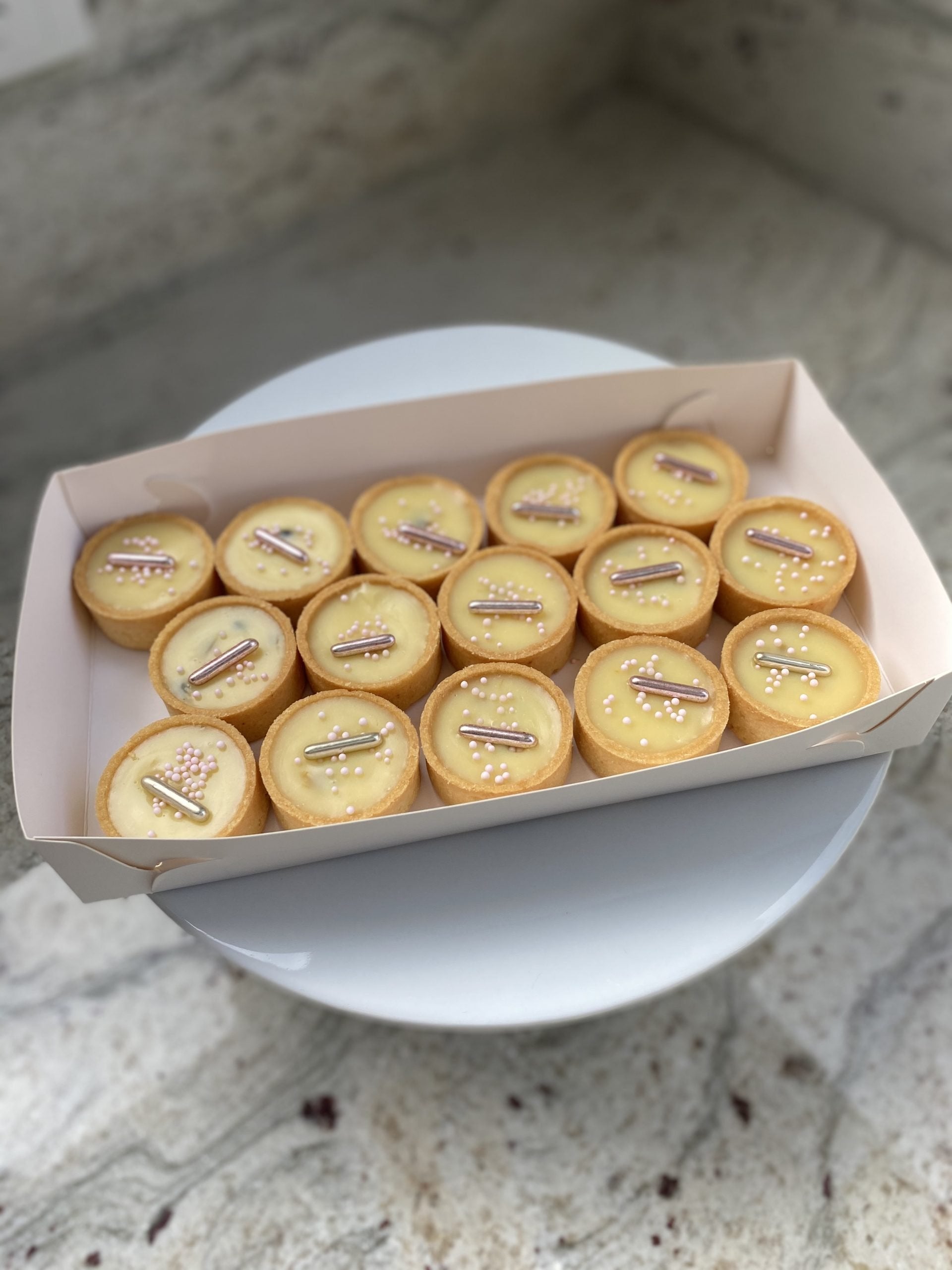 White Chocolate Passionfruit Ganache Tarts