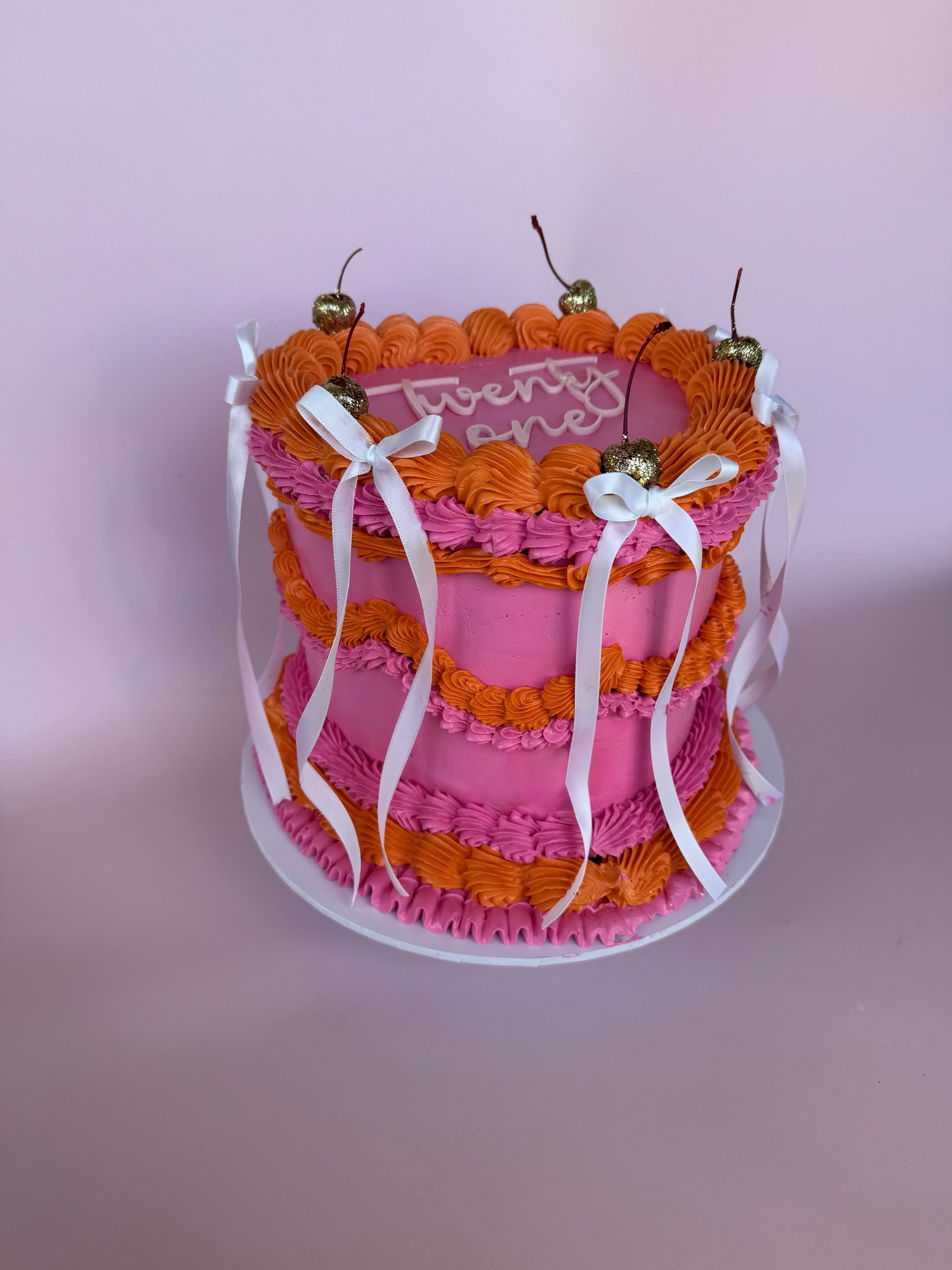 Signature Bow & Cherry Cake