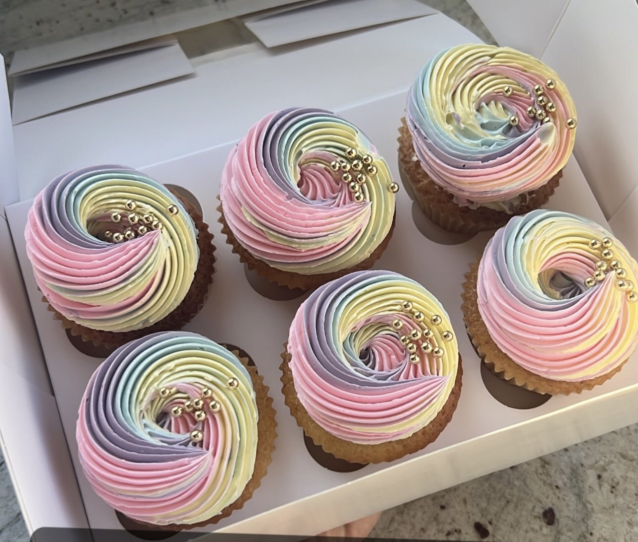 Rainbow Swirl Cupcakes