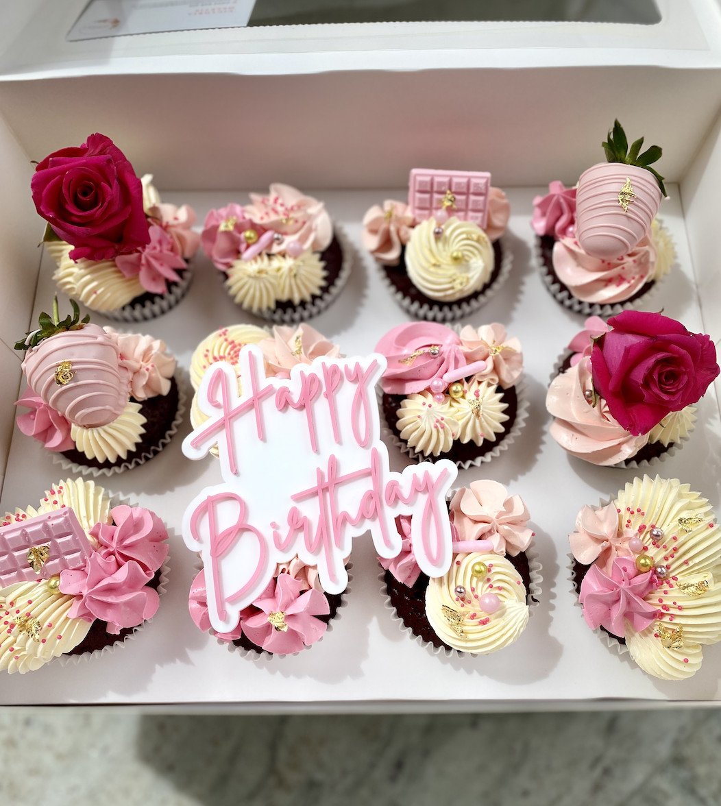 Deluxe Birthday Cupcakes- 12 Pack