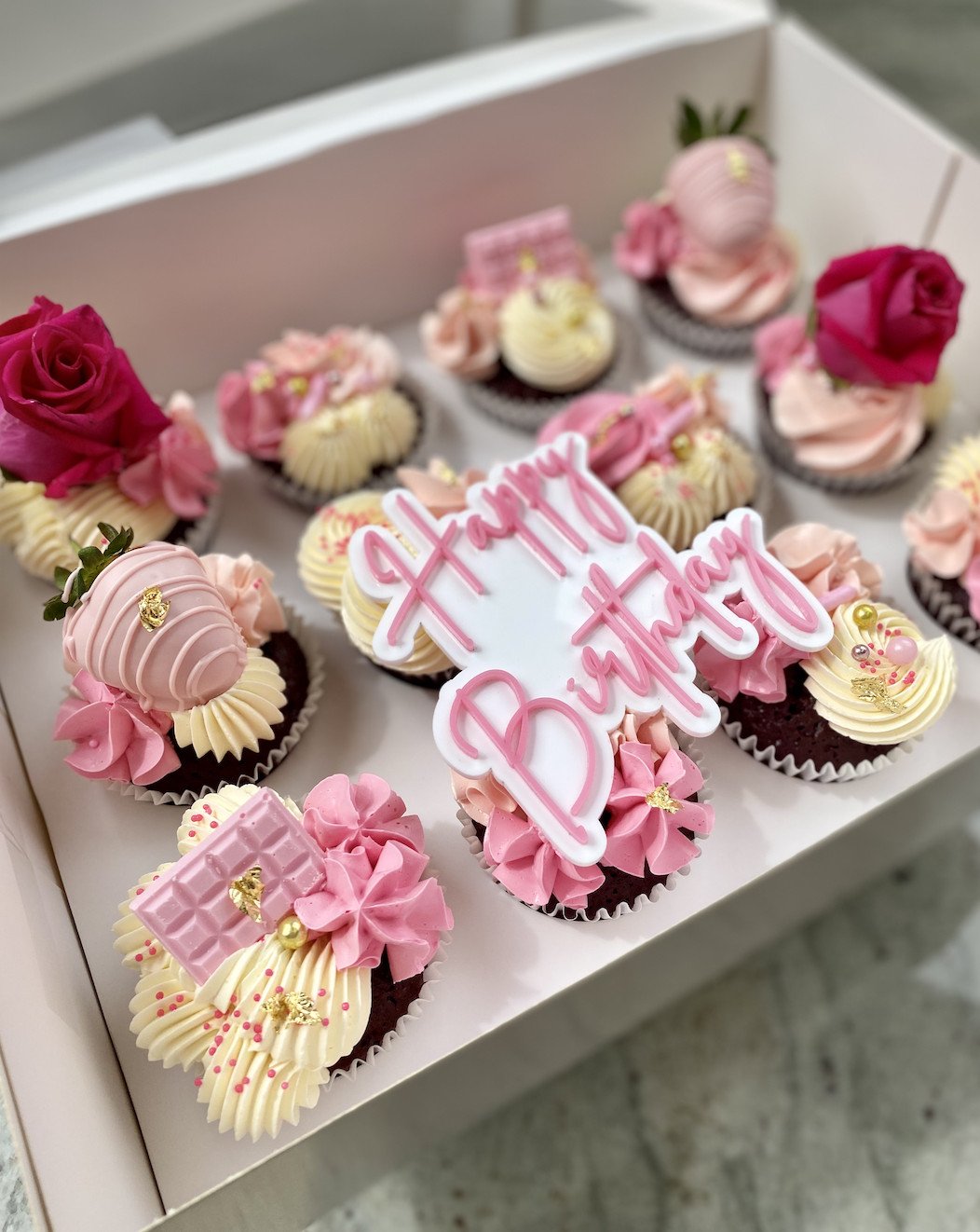 Deluxe Birthday Cupcakes- 12 Pack