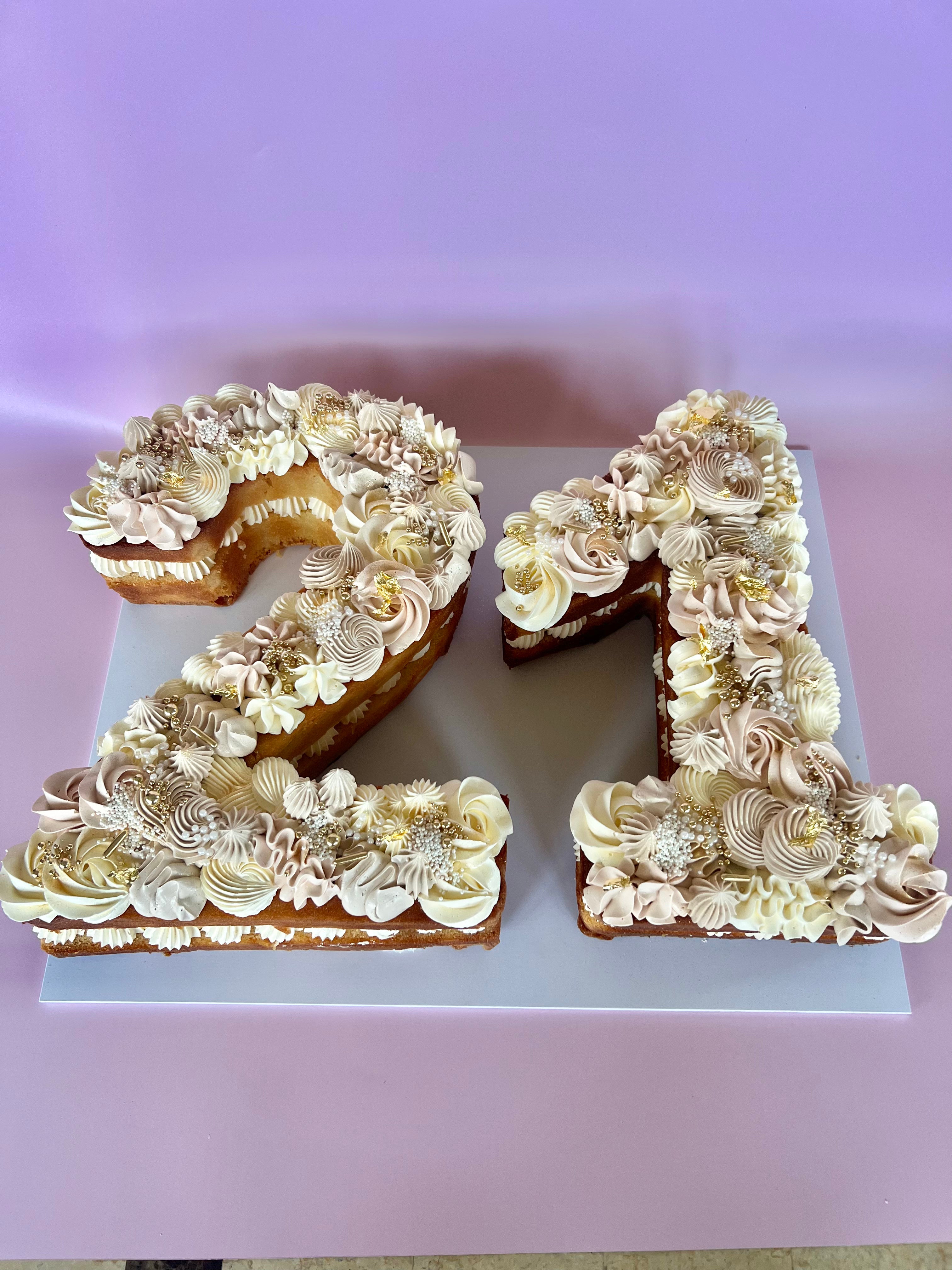 NUMBER/ LETTER CAKE- PIPING ONLY