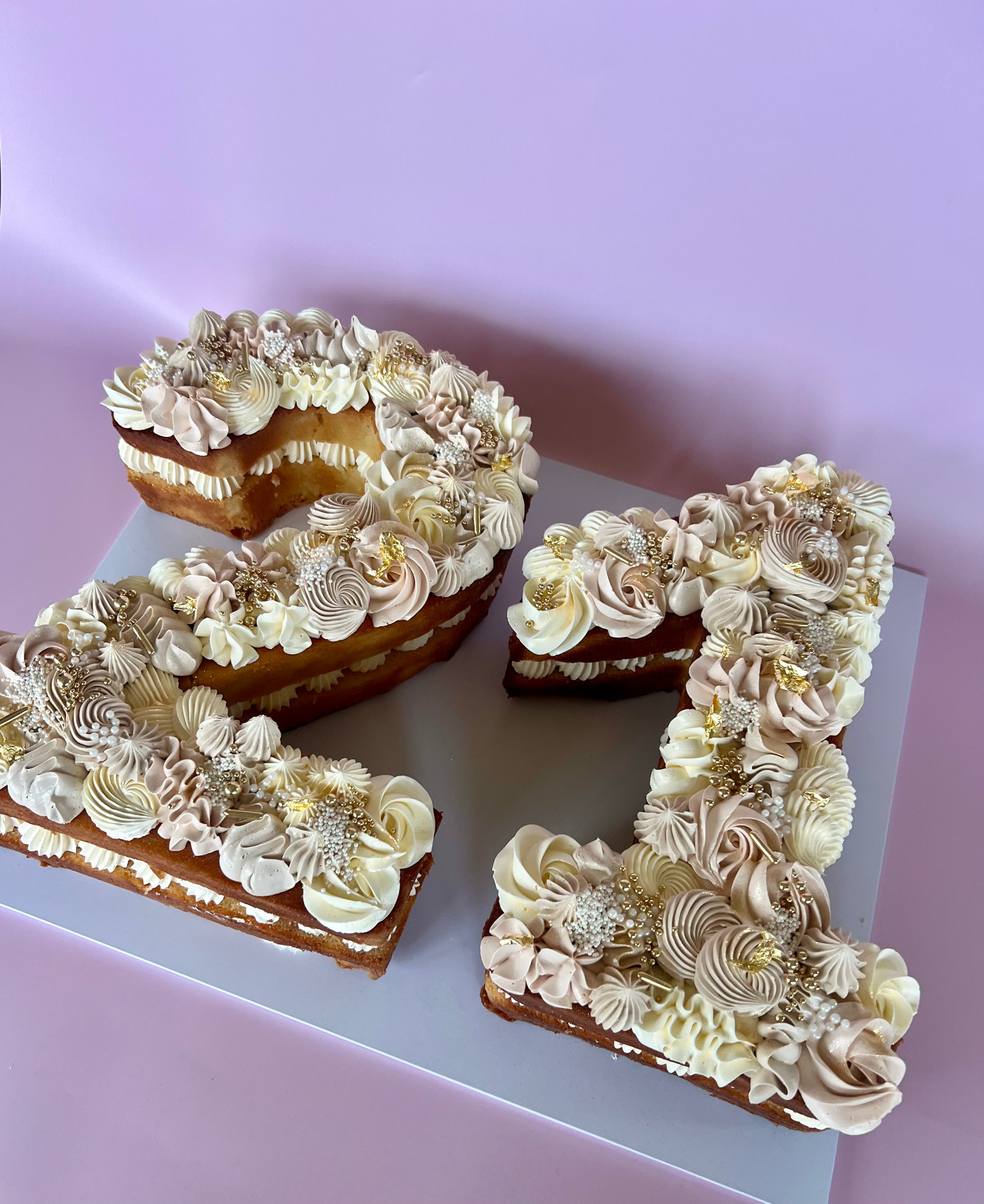 NUMBER/ LETTER CAKE- PIPING ONLY