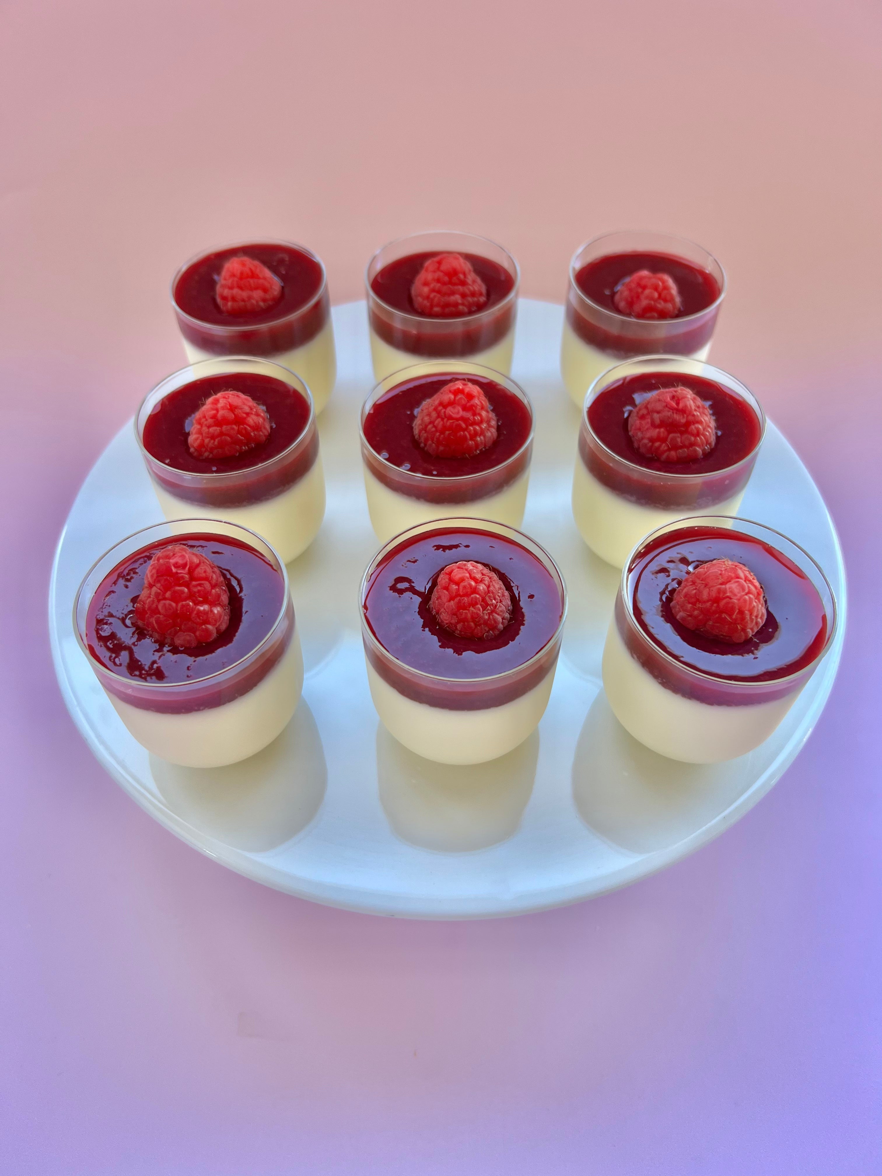 White Chocolate Raspberry Panna Cotta - Mini