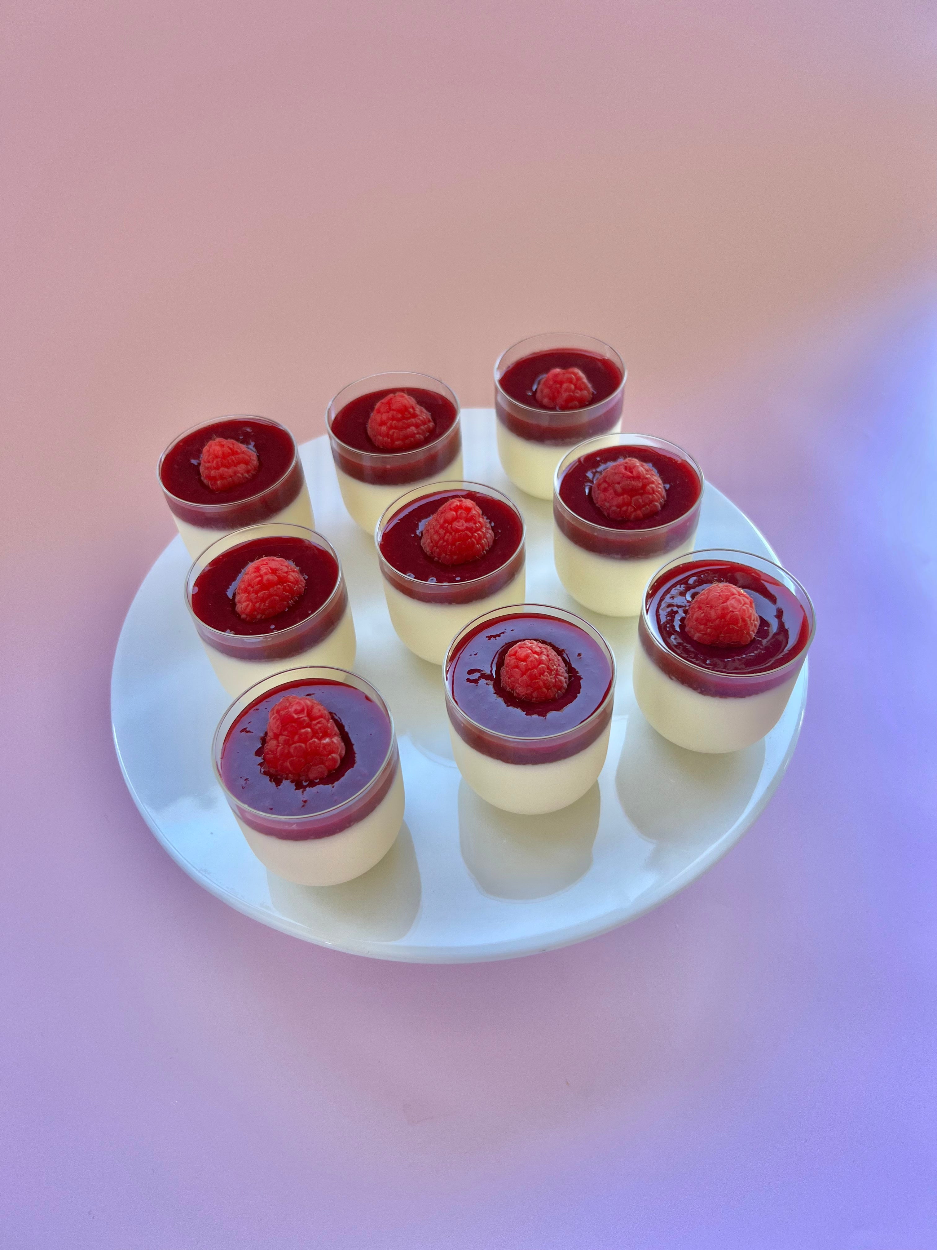 White Chocolate Raspberry Panna Cotta - Mini