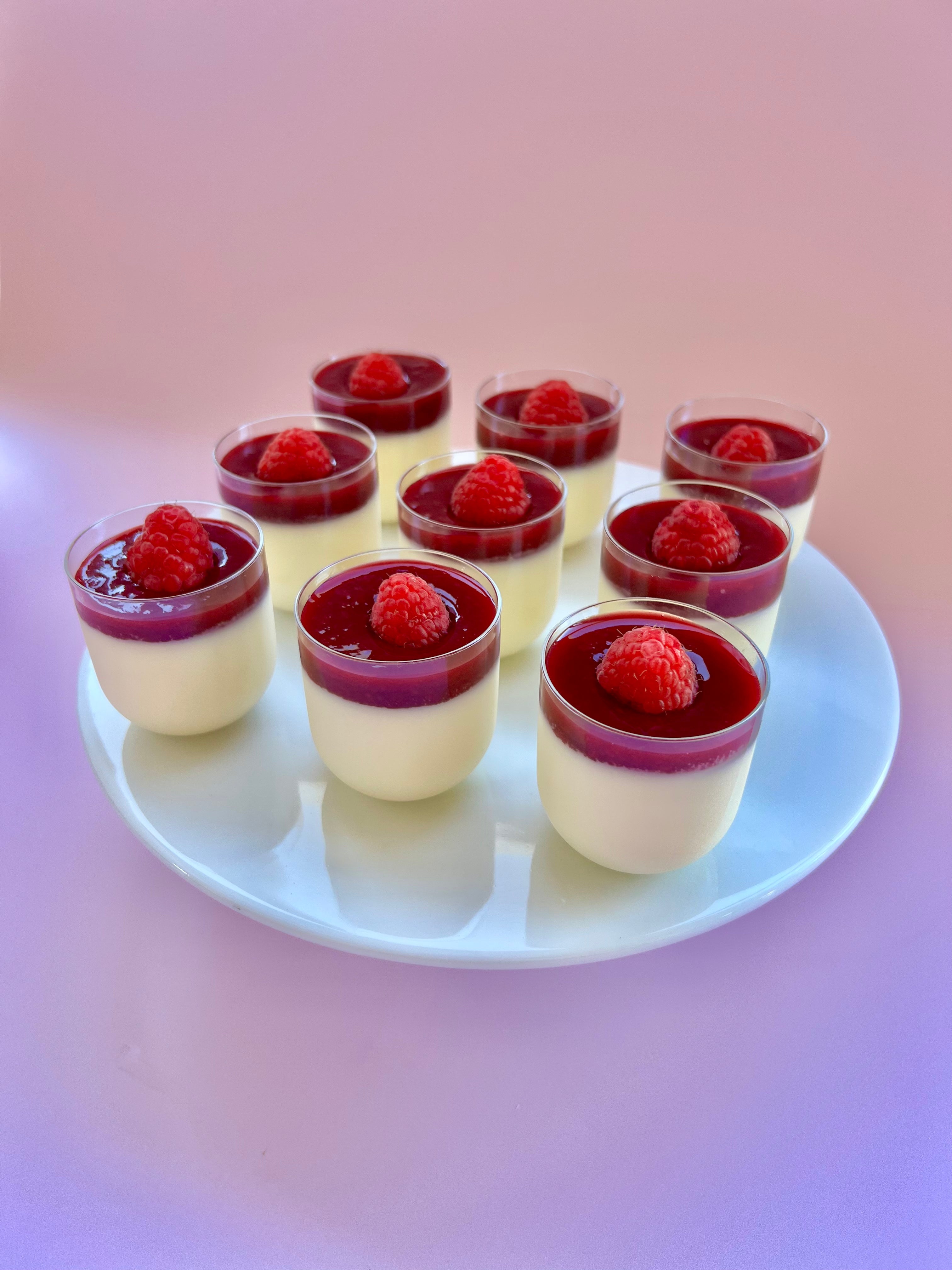 White Chocolate Raspberry Panna Cotta - Mini